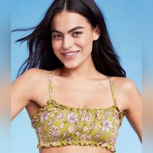 Women's Ruffle Detail Bralette Bikini Top